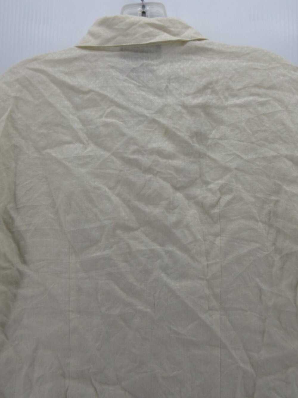VTG Lauren Ralph Lauren Top Large White Linen Shirt Loop Collar NEW - Picture 10 of 13